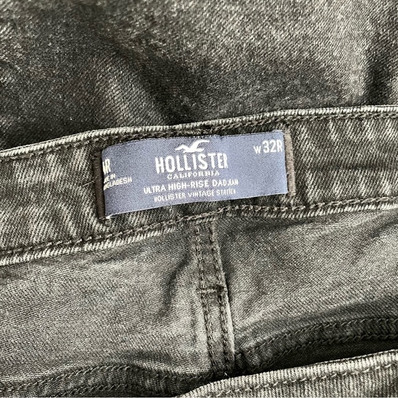 Hollister Ultra High Rise Dad Jean Black Denim Women’s 14 R - Picture 6 of 7